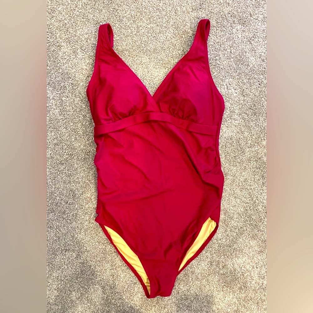 Xhilaration Maroon One-Piece Swimsuit - Size M